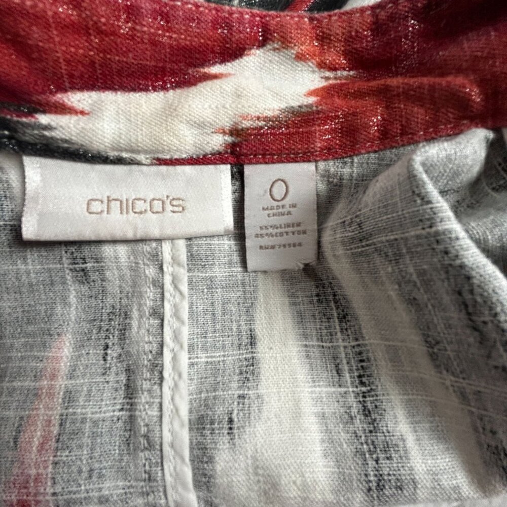 Chicos Multicolor Abstract Patterned Jacket Size … - image 3
